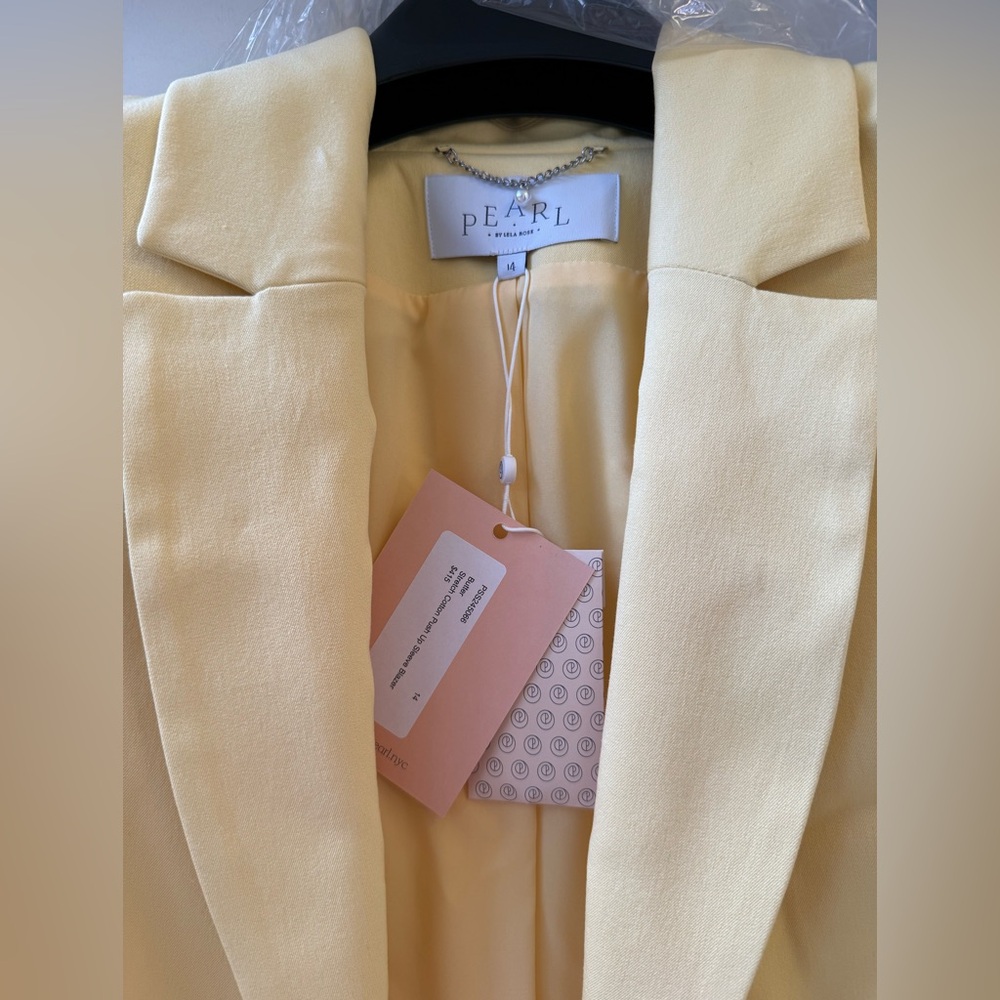 Pearl Butter Color Cotton Blazer — PEARL by Lela Rose